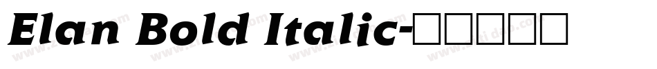 Elan Bold Italic字体转换
